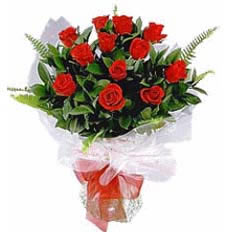 12 pc fresh red rose bunch